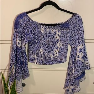 Off-Shoulder Wide Sleeve Top